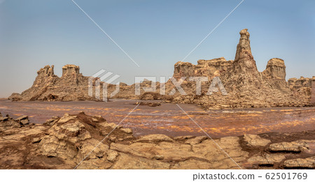 Rock city in Danakil depression, Ethiopia, Africa Rock city in Danakil depression, Ethiopia, Africa 62501769