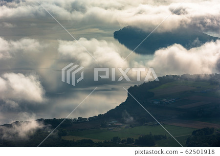 Akan Mashu National Park in August as seen from the Tsubetsu Pass in eastern Hokkaido, Japan 62501918