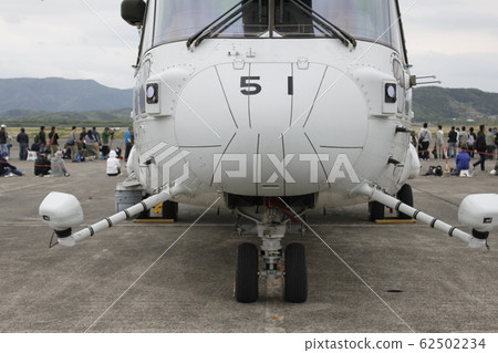 Helicopter on the ground at the air festival at the SDF base 62502234
