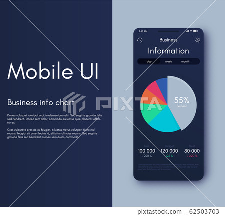 Mobile application interface. Ui design, vector 62503703