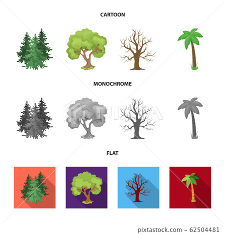 Vector design of tree and forest icon. Set of... - Stock Illustration ...