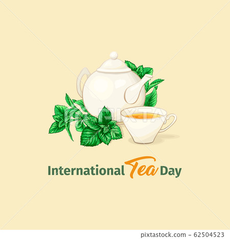International Tea Day Poster. Vector Herbal Tea Banner Template International Tea Day Poster. Vector Herbal Tea Banner Template 62504523