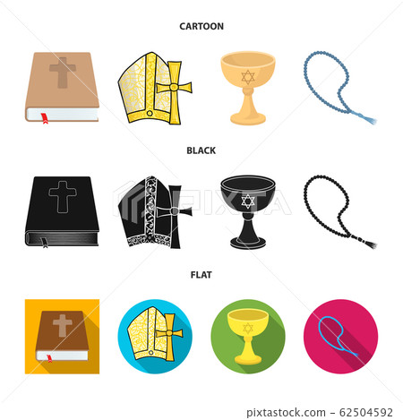 Vector illustration of muslim and items sign. Set of muslim and candle stock vector illustration. 62504592