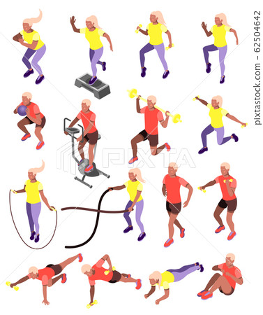 Cardio Activity Isometric Icons Cardio Activity Isometric Icons 62504642