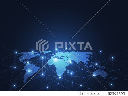 Global network connection. World map point 62504895