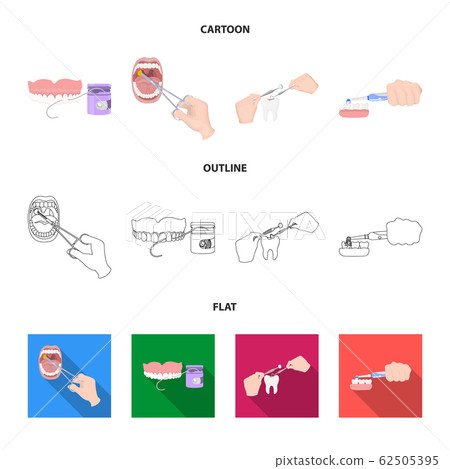 Vector illustration of tooth and happy logo. Set of tooth and whitening stock symbol for web. 62505395