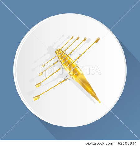 Gold rowing boat isolated on white background Gold rowing boat isolated on white background 62506984