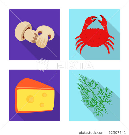 Vector design of taste and product sign. Set of taste and cooking stock vector illustration. Vector design of taste and product sign. Set of taste and cooking stock vector illustration. 62507541