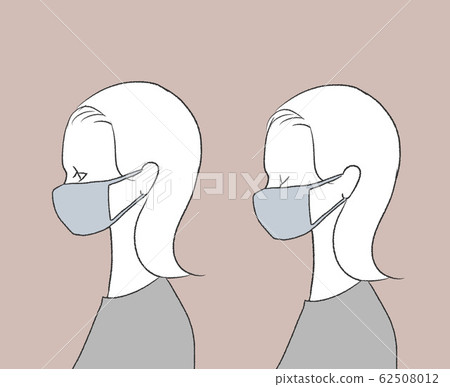 Woman mask profile virus hay fever Woman mask profile virus hay fever 62508012