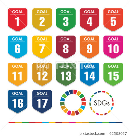 Image of the 17 goals of SDGs Image icon using each color 62508057
