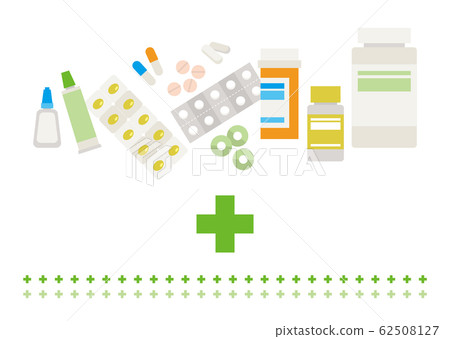 矢量藥和十字標記 62508127