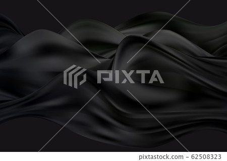 Abstract smooth black color wavy vector art... - Stock Illustration ...