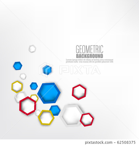Geometric colorful hexagonal shapes background Abstract vector background 62508375