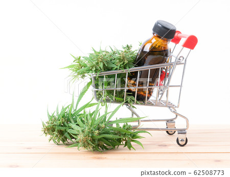 cannabis with cannabidiol extract on white cannabis with cannabidiol extract on white 62508773