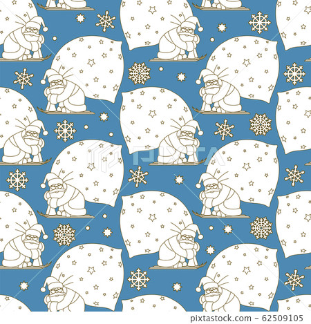 Seamless background with Santa Claus 62509105