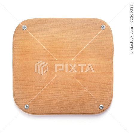 wooden black nameplate  isolated at white 62509358