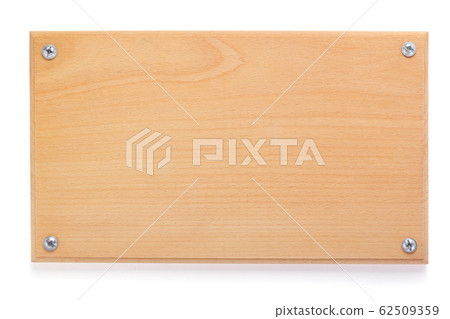 wooden black nameplate  isolated at white 62509359