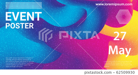 Event poster. Party background. Fluid flow.Vector 62509930