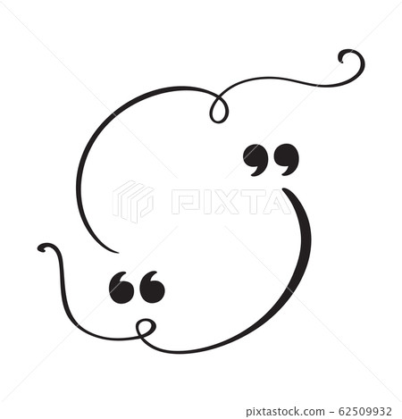 Calligraphic flourish quote bubble frame. Copy space vector quote box for greeting card. Blank template design quotation quotes symbols. Creative banner illustration 62509932