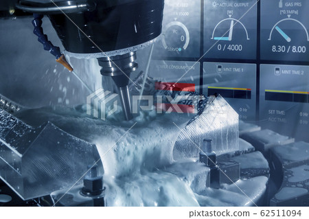 The abstracts scene of 5-axis CNC milling machine. 62511094