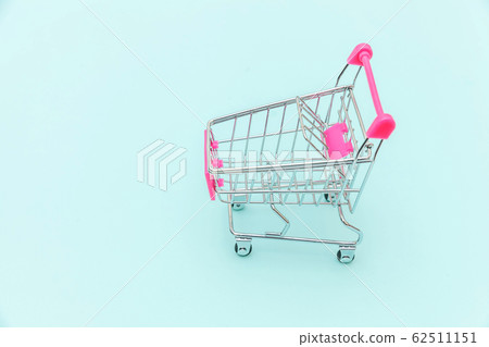 Small supermarket grocery push cart for shopping Small supermarket grocery push cart for shopping 62511151