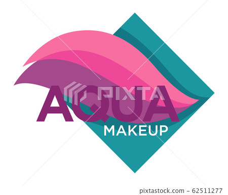 Natural cosmetics, aqua makeup isolated icon, color samples 62511277