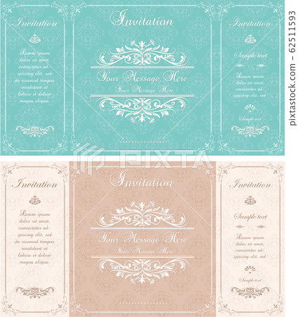 Vintage invitation card with abstract floral 62511593