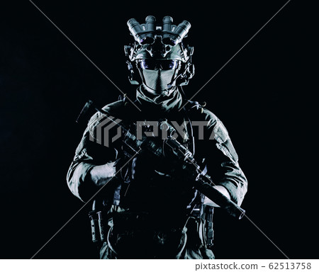 Special operations fighter studio shoot on white 62513758