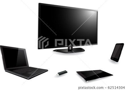 Smart Tv, Laptop, Tablet PC, Smartphone, and USB - Stock Illustration ...