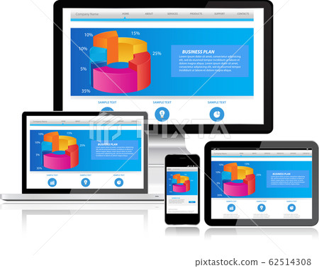 Website template on multiple devices Website template on multiple devices 62514308