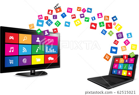 Smart TV and laptop with apps 62515021