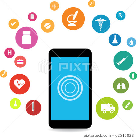Smart phones and health icons 62515028