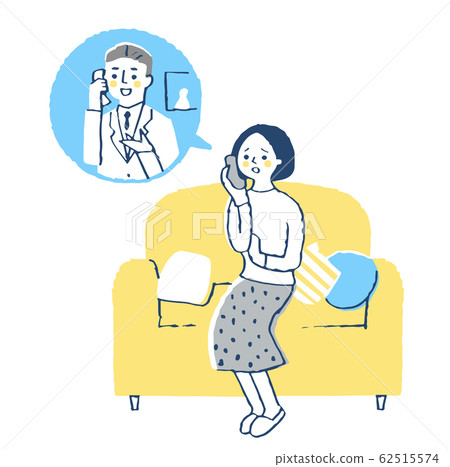 女人通過電話諮詢醫生 女人通過電話諮詢醫生 62515574