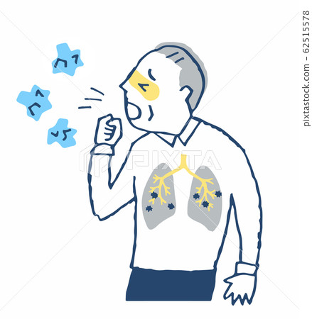 older person coughing clipart