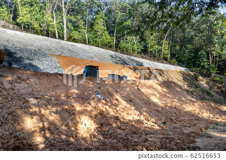 Slope retention construction work being carried Slope retention construction work being carried 62516653