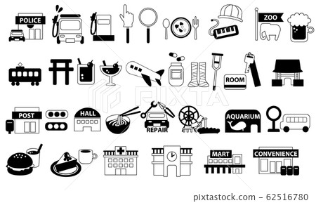 Map icon map illustration symbol handwriting set map icon symbol 62516780