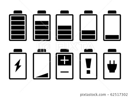 Charge mark icon set / black and white Charge mark icon set / black and white 62517302