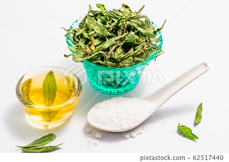 Dry stevia leaves Dry stevia leaves 62517440