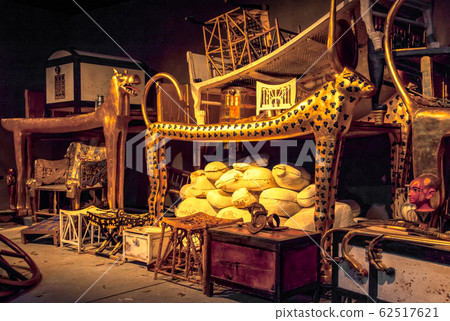 BRATISLAVA, SLOVAKIA - DECEMBER 14: King Tut tomb and treasures at the Tutankhamun exhibition on December 14, 2014 in Bratislava 62517621