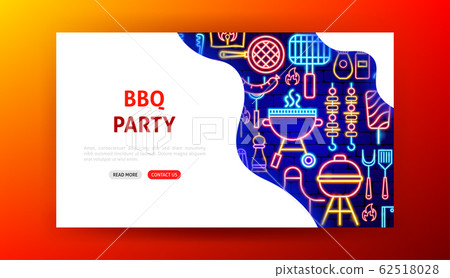 BBQ Party Neon Landing Page 62518028