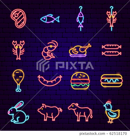 Barbecue Neon Icons Barbecue Neon Icons 62518170