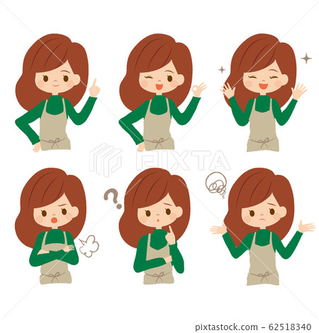 Woman with various expressions 62518340