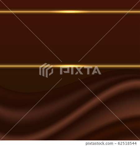 Abstract background. Chocolate wave silk texture and golden glowing lines on dark brown. Vector illustration Abstract background. Chocolate wave silk texture and golden glowing lines on dark brown. Vector illustration 62518544
