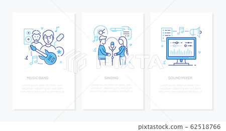 Recording studio - vector line design style... - Stock Illustration ...