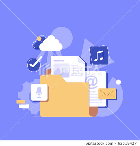 Cloud storage banner concept,flat design icon vector illustration 62519427