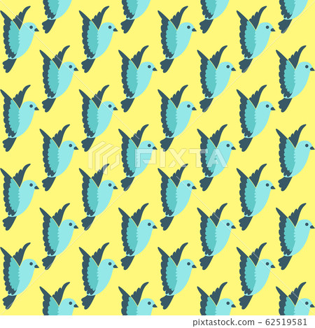 Flying little bird seamless bright pattern background Flying little bird seamless bright pattern background 62519581
