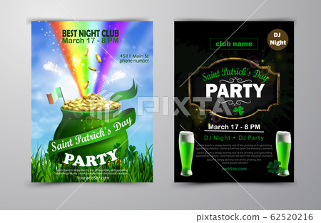 St. Patrick's Day poster set Vector illustration St. Patrick's Day poster set Vector illustration 62520216
