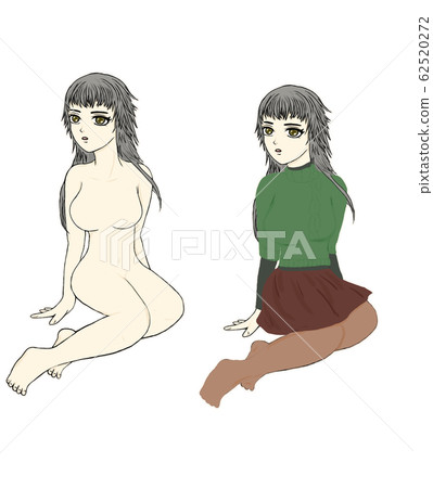 A woman in a sweater relaxing 62520272