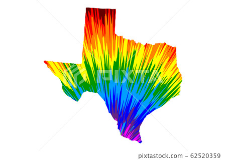 Texas - map is designed rainbow abstract colorful-插圖素材 [62520359] - PIXTA圖庫