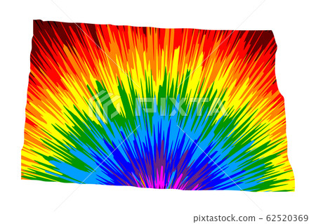 North Dakota - map is designed rainbow abstract 62520369